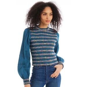 Anthropologie Allison New York Gayle Trim Top Boho Peasant Size Medium Crochet